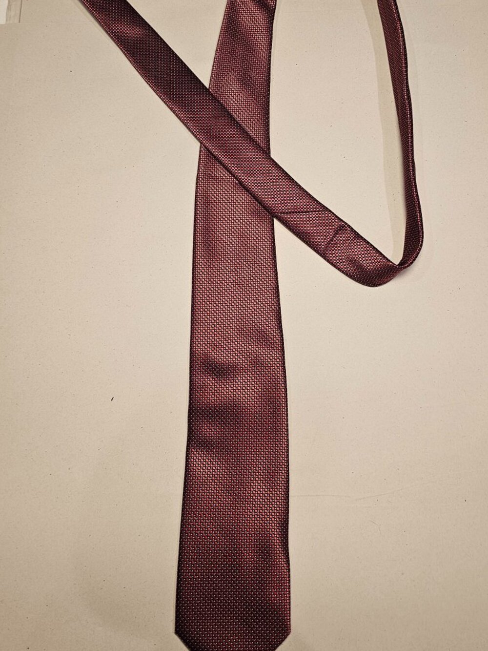 Bocara Handmade 100% Silk Men's Tie Deep Red Polka Dot Designer Necktie Luxury